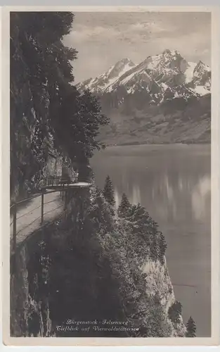 (48517) Foto AK Bürgenstock, Felsenweg, Vierwaldstättersee, vor 1945