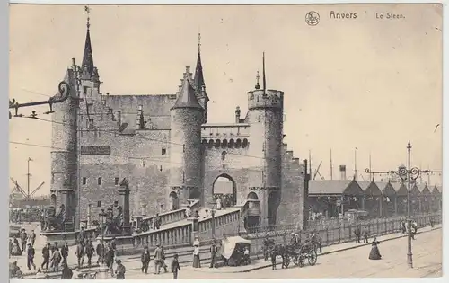 (45429) AK Antwerpen, Anvers, Het Steen, 1913