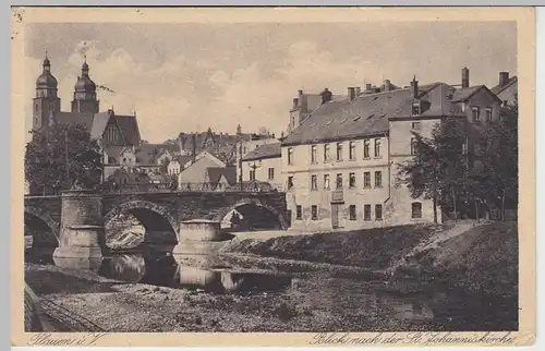 (43334) AK Plauen, Vogtl., St. Johanniskirche, Brücke 1926