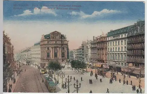 (42217) AK Bruxelles, Brüssel, Place de Brouckere, Straßenbahn, v. 1945