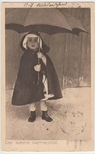 (41221) AK Kind mit Regenschirm -Der kleine Gernegroß-, 1917