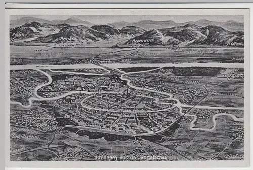 (40449) AK Straßburg, Strasbourg, aus der Vogelschau, vor 1945