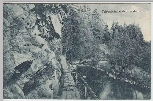 (34086) AK Felsenbrücke der Grabentour, Stempel Halsbrücke, 1928