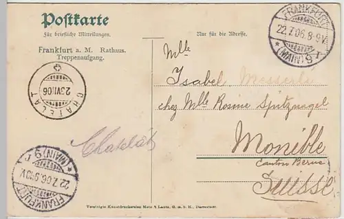 (24145) AK Frankfurt am Main, Rathaus, Treppenaufgang 1906