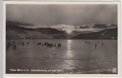 (23103) Foto AK Titisee, Abendstimmung auf dem Eis 1933