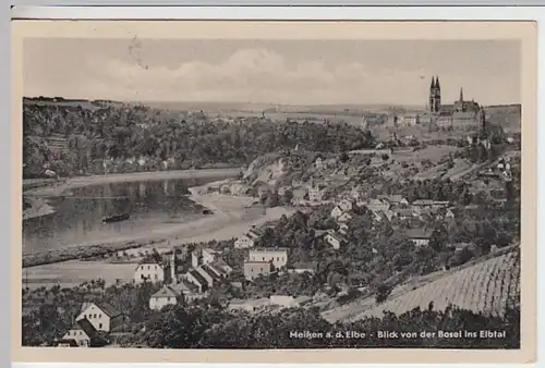 (21545) AK Meißen, Blick von der Bosel 1955