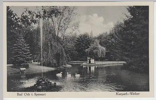 (20466) AK Bad Orb, Weiher im Kurpark, vor 1945