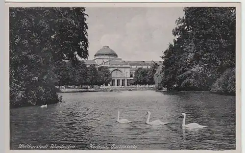 (20029) AK Wiesbaden, Kurhaus, Gartenseite, vor 1945