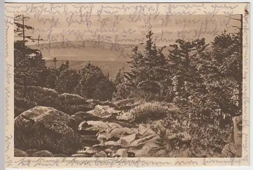 (19017) AK Brocken, Harz, Blick zum Achtermann 1925