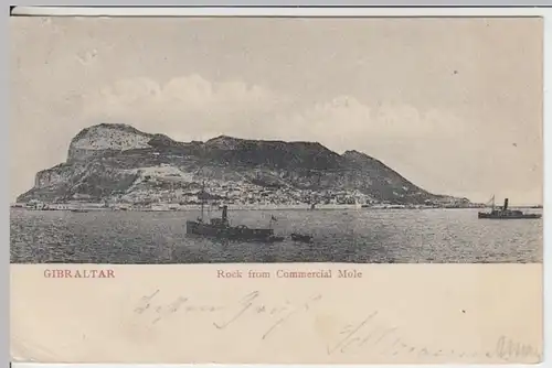 (16638) AK Gibraltar, Rock from Commercial Mole 1909