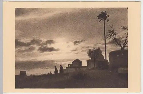 (10385) AK Marokko, Maroc, Coucher de Soleil sur les Tombeaux 1910er