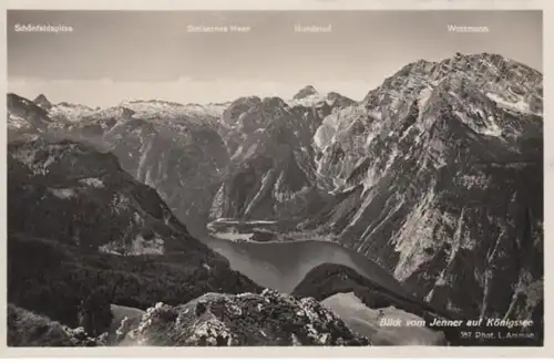 (1107) Foto AK Königssee, Blick vom Jenner 1937