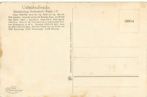 Ansichtskarte Göltzschtalbrücke Eisenbahn nicht versandt