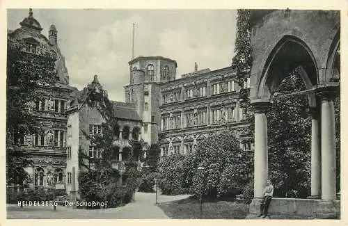 AK - Heidelberg Der Schloßhof versandt 1935 Stempel Reichsfestspiele