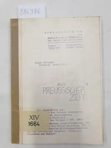 Schlegel, Klaus und Gustav Zelle (Hrsg.): Streiflichter aus Kölns preussischer Zeit 
 Schriftenreihe zur Familien- und Sippenkunde für Heimat und Geschichte - Nummer 13. 