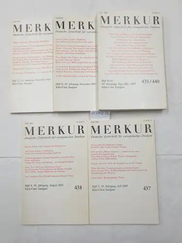 Moras, Joachim und Hans Paeschke (Hrsg.): (1985) Merkur : Deutsche Zeitschrift für europäisches Denken : Jhg. 1985 : Heft 7-12. 