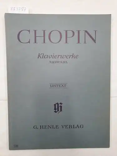 Nach Autographen, Abschriften und Erstausgaben herausgegeben von Ewald Zimmermann. Fingersatz von Hans-Martin Theopold. Urtext, Chopin - Klavierwerke. Auswahl - Urtext