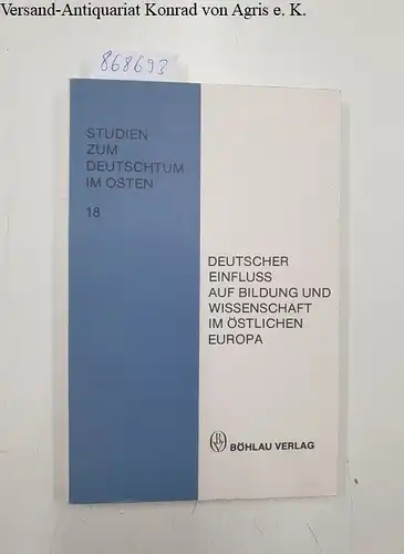 Kaiser, Friedhelm Berthold (Herausgeber): Deutscher Einfluss auf Bildung und Wissenschaft im östlichen Europa
 hrsg. von Friedhelm Berthold Kaiser u. Bernhard Stasiewski / Studien zum Deutschtum im Osten ; H. 18. 