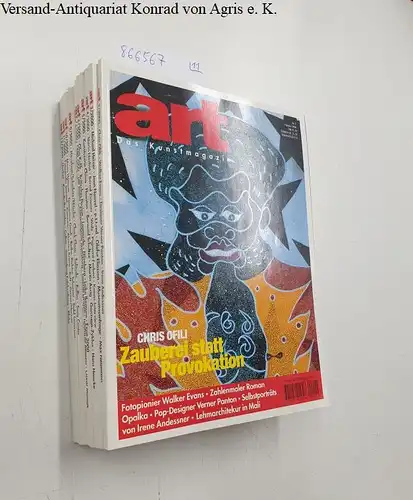 Diverse Autoren: Art. Das Kunstmagazin. Konvolut aus 11 Heften aus dem Jahr 2000 (Heft 1/2000 fehlt). 