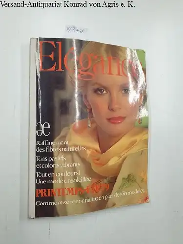 Elégance und Tissus Elégance: Elégance, Printemps-ete 79 , Original Musterbuch mit Stoffmustern der Saison 1979
 Raffinement des fibres naturelles, tons pastels et coloris vibrants, tout en couleurs! une mode ensoleillé. 