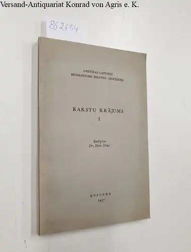 Silins, Janis: Rakstu Krajums I. 