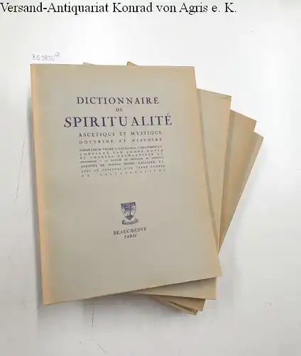 Viller, M. (Hg.), André Rayez (Hg.) Charles Baumgartner (Hg.) u. a: Dictionnaire de Spiritualité - Fascicules XXV, XXVI-XXVII, XXVIII-XXIX et XXX-XXXI-XXXII [=Tome IV Eadmer-Ezquerra]
 Ascétique et Mystique - Doctrine et Histoire. 