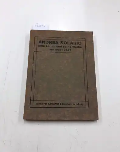 Badt, Kurt: Andrea Solario. sein Leben und seine Werke ein Beitrag zur Kunstgeschichte der Lombardei. 