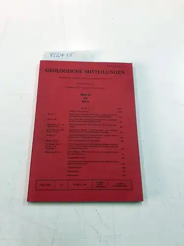 Breddin, Hans (Hrsg.), K.-H. Heitfeld (Hrsg.) und W. Plessmann (Hrsg.): Geologische Mitteilungen - Band 12, Heft 4. 