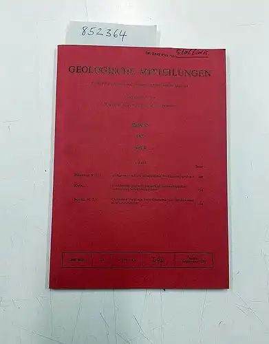 Breddin, Hans (Hrsg.), K.-H. Heitfeld (Hrsg.) und W. Plessmann (Hrsg.): Geologische Mitteilungen - Band 10, Heft 2. 