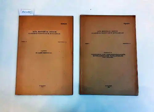 Acta Historiae Artium (Hrsg.): Acta Historiae Artium Academiae Scientiarum Hungaricae : Konvolut : 2 Separata
 D. Radocsay: Vergessene und verlorengegangene mittelalterliche Tafelgemälde aus Ungarn / 450 Jahre Meister M S. 