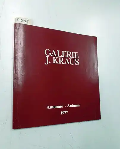 Galerie J. Kraus (Hg.): Automne - Autumn 1977
 Tableaux et Dessins des Maîtres Anciens Hollandais et Flamands // Dutch and Flemish Old Master Paintings and Drawings. 