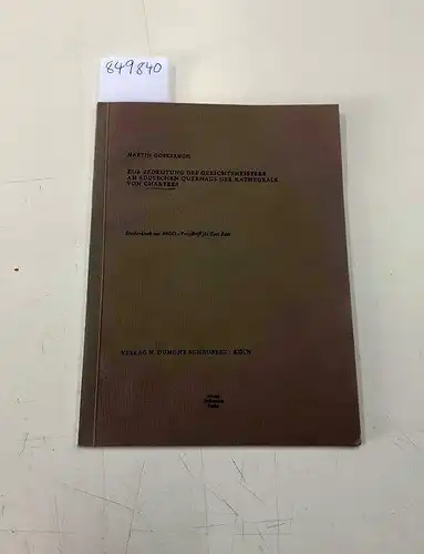 Gosebruch, Martin: Zur Bedeutung des Gerichtsmeisters am südlichen Querhaus der Kathedrale von Chartres
 Sonderdruck der ARGO- Festschrift für Kurt Badt. 