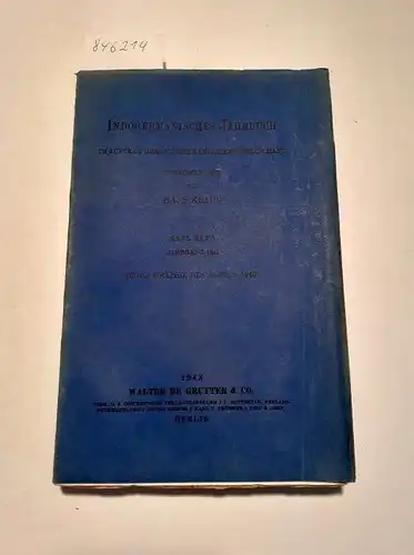 Krahe, Hans (Hrsg.): Indogermanisches Jahrbuch XXVI. Band Jahrgang 1942
 Bibliographie des Jahres 1940. 