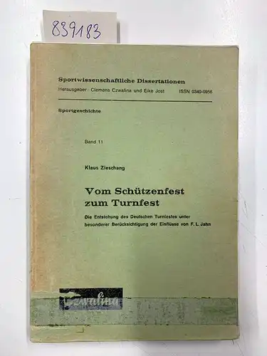 Zieschang, Klaus: Vom Schützenfest zum Turnfest : d. Entstehung d. Dt. Turnfestes unter bes. Berücks. d. Einflüsse von F. L. Jahn
 Sportwissenschaftliche Dissertationen ; Bd. 11 : Sportgeschichte. 