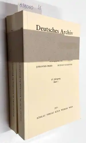 Monumenta Germaniae HistoricaJohannes Fried und Rudolf Schieffer: Deutsches Archiv für Erforschung des Mittelalters 57 (2001), 2 Hefte. 
