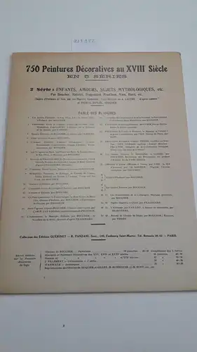 Guérinet, Armand: 750 Peintures Décoratives au XVIIIe Siècle en 5 séries. 2e Série: Enfants, Amours, Sujets Mythologiques, etc
 Par Boucher, Natoire, Fragonard, Vien, Huet, etc. 