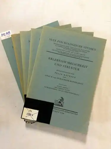 Krueger (Hrsg.), Felix: Erlebniswirklichkeit und Struktur (= Neue Psychologische Studien. Band 10, Heft 1bis 5). 