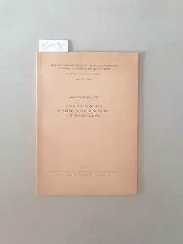 Hempel, Eberhard: Nikolaus von Cues in seinen Beziehungen zur bildenden Kunst
 (= Berichte über die Verhandlungen der sächsischen Akademie der Wissenschaften zu Leipzig, Philologisch-historische Klasse, Band 100, heft 3). 