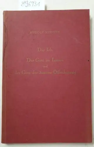 Steiner, Rudolf: Das Ich, der Gott im Innern und der Gott der äußern Offenbarung. Drei Vorträge, gehalten in München. Hrsg. von Marie Steiner
 Nach einer vom Vortragenden nicht durchgesehenen Nachschrift. 