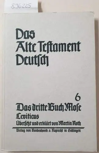 Noth, Martin (Übers.): Das dritte Buch Mose: Leviticus. Übersetzt und erklärt von Martin Noth
 (Das Alte Testament Deutsch, Teilband 6). 