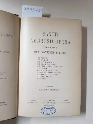 Academia Scientiarum Austriaca (Hrsg.): Corpus Scriptorum Ecclesiasticorum Latinorum : Vol. XXXII : Sancti Ambrosii Opera : Pars Alters: Qua Continentur Libri 
 De Iacob, De Ioseph, De Patriarchis, De Fuga Saeculi, De Interpellatione Iob Et David u.a. : (