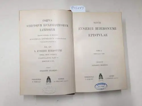 Academia Litterarum Caesarea Vindobonensis (Hrsg.): Corpus Scriptorum Ecclesiasticorum Latinorum : Vol. LIV : Sancti Eusebii Hieronymi Epistulae : Pars I: Epistulae I-LXX 
 (Hrsg: Isidor Hilberg). 