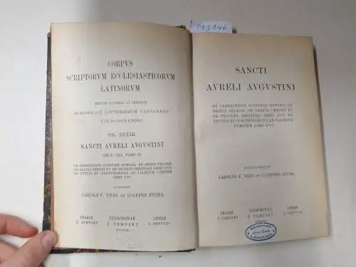 Academia Litterarum Caesarea Vindobonensis (Hrsg.): Corpus Scriptorum Ecclesiasticorum Latinorum : Vol. XXXXII : Sancti Aureli Augustini (Sect. VIII Pars II) 
 De Perfectione Iustitiae Hominis, De Gestis Pelagii u.a. (Hrsg. Karl F. Vrba u. Joseph Zycha). 