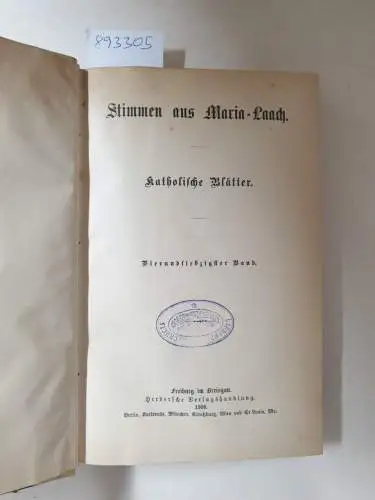Abtei Maria Laach: Stimmen aus Maria-Laach : Jahrgang 1908: Band 74. 