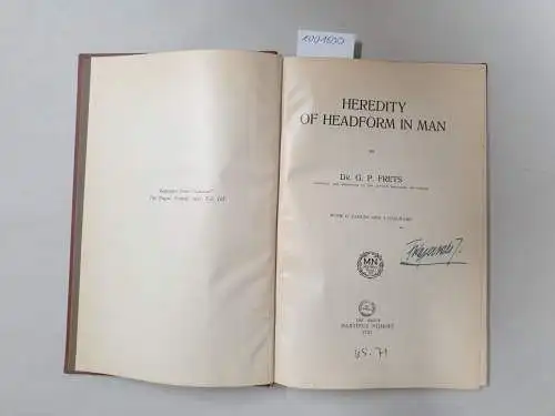 Frets, G. P: Heredity of Headform in Man : with 16 tables and 9 diagrams. 