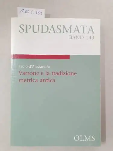 D'Alessandro, Paolo: Varrone e la tradizione metrica antica. 