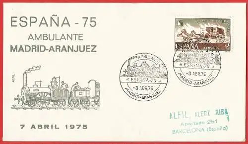 Spanien (Espagne) FDC 1975 - Mi 2127 - YT 1887 - Postkutsche ( Diligence - Stagecoach ) 