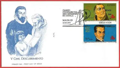 Spanien 1991 - Mi 3011 & 14 - YT 2746 & 49 - 500 Jahre Entdeckung Amerikas - FDC