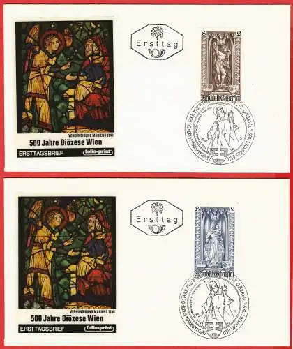 Österreich (Autriche) 1969 - Mi 1286 & 1289 - YT 1116 & 1119 ( Virgin von Mercy & Saint Sebastian ) 2 FDC