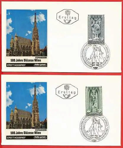 Österreich (Autriche) 1969 - Mi 1287/88 - YT 1117/18 ( St Christopher & St George ) 2 FDC